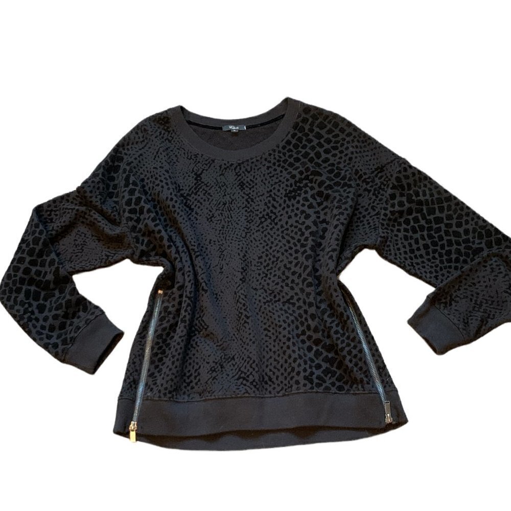 Rails M Marlo Flocked Cobra Print Boxy Pullover D… - image 3